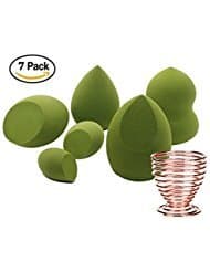 Makeup Sponges, SPANLA 6 Pcs Makeup Blender Beauty Sponge set + Sponges Holder - Foundation Blending Sponge Flawless for Liquid Creams and Powders Makeup Sponge (Green)