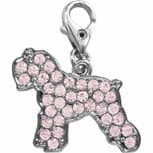 Schnauzer dog pink crystal charm