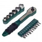 GQ GQ-415 10-in-1 Screwdriver Tools Set - Green + Silver + Black