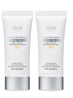 Sunscreen (Beige, White) SPF 50+ PA+++, High Protection Moisturizing sun Cream 2 fl.oz.(60ml) x 2pack (Beige)