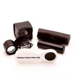 Dicroscope, Chelsea Filter, Hastings Triplet Loupe