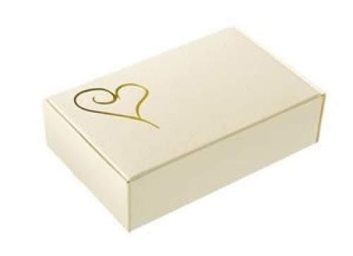Aromaroma Cake Boxes - Ivory & Gold Heart 10 Pack