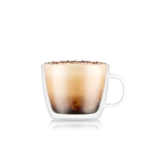 Bodum Bistro 2 Piece double wall 0.45 L 15 oz Cafe Latte Cup, Clear
