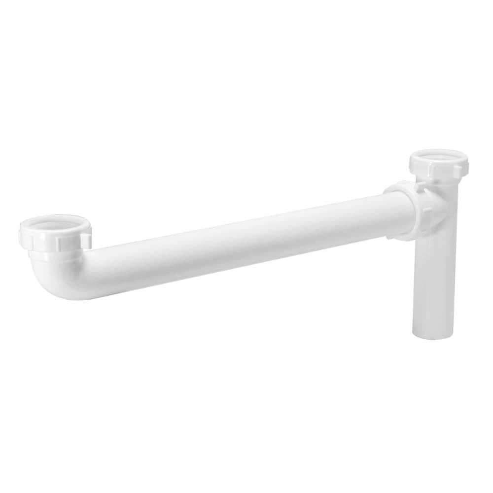 EZ-FLO Kitchen Sink End Waste Outlet with Sanitary Baffle Tee, 1-1/2 x 16 in Slip Joint Connection, White Polypropylene, 35386