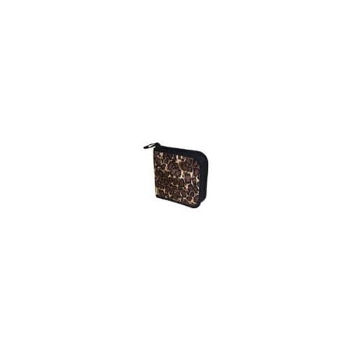 CD/DVD Wallet - Faux Leopard Fur Case Holds 24
