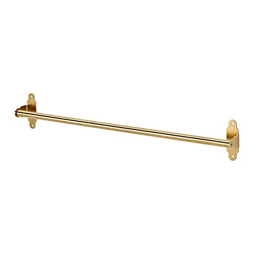 Ikea Rail, Polished / Brass-Colour 60 cm (23 ½ "), & 5 Pcs Hooks 7 cm (2 ¾ ")