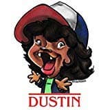 Dustin Decal - for Cars, Laptops, and More! - Use Inside or Outside - Sicks to Any Flat Smooth Surface (5 Inch)