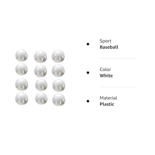 Wiffle Ball Baseballs Official Size (12 Pack)