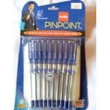 10 X Cello Pinpoint Fine Write Ball Point Pen Blue Ink 0.5 Mm Tip