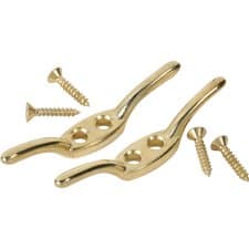 3" Cord Cleat - Brass (Screws Included)