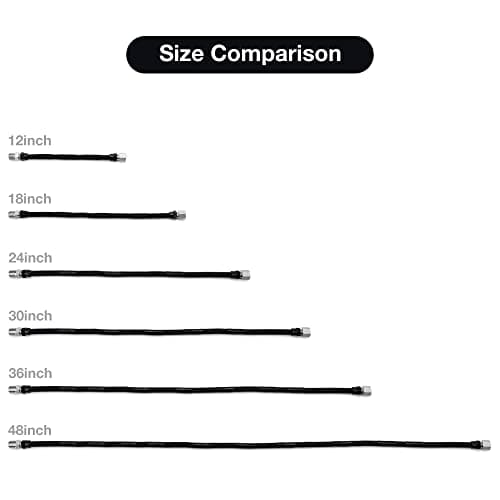 Stanbroil 1/2" X 24" Non-Whistle Flexible Flex Gas Line Connector Kit for NG or LP Fire Pit and Fireplace