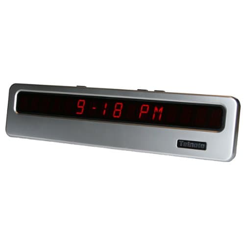 Extra Large 14 Inch Wide Digital Clock and Caller ID - Shelf or Wall Mountable - Red LED Display