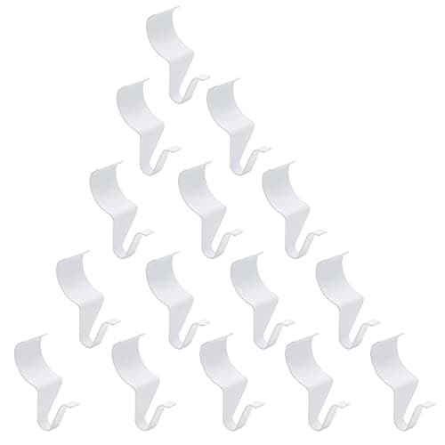 24 Pack No-Hole Needed Vinyl Siding Hooks, White Vinyl Siding Hangers Metal Clips Stainless Steel Wall Hanging Hooks for House Outdoor Light Decorations