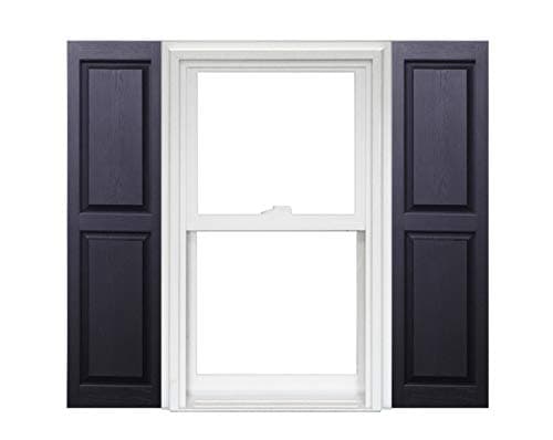 Polaris Homeside Raised Panel Vinyl Shutters (1 Pair) 14-1/2in. x 47in. - 050 Black