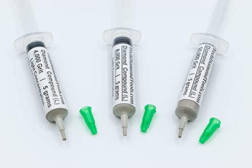 TechDiamondTools Kit of 3 Diamond Polishing Compound Polishing Paste USA Made 4000 8000 50000 Grit for Marble Glass Metal Rock Jewelry Resin Silver Gemstone with 10% of Diamond Powder