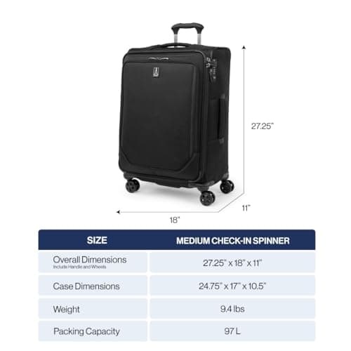 Travelpro Crew Classic Softside Expandable Luggage with Spinner Wheels