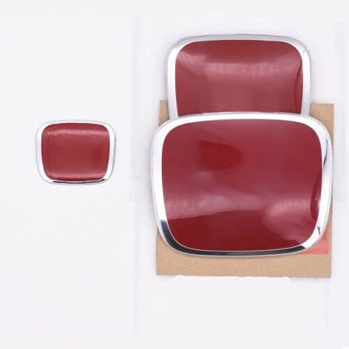 JC RACING Compatible with 3PCS RED Chrome H Front Rear Steering Emblem Badge for Honda Civic Sedan 2006-2015