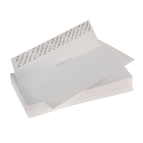 50 Conqueror Envelopes DL (1/3 A4) High White Laid (Textured) - Peel & Seal