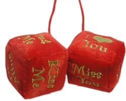 Kiss and tell fluffy dice