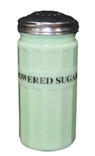 G3367JPS Jadeite Green Glass Panel Pattern Jadite Spice Jar Shaker - Powered Sugar