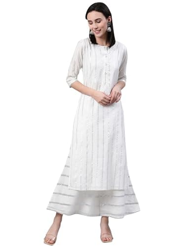 Libas Womens Woven Design Cotton Straight Kurta for Women