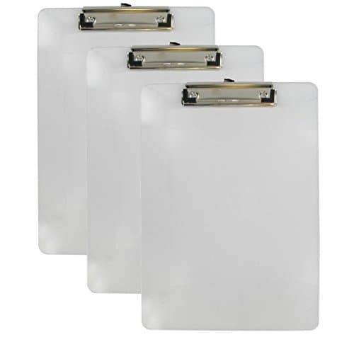 3 Clipboards – Clear – Flat Clip - 9" x 12.5" Inches – 3 Units