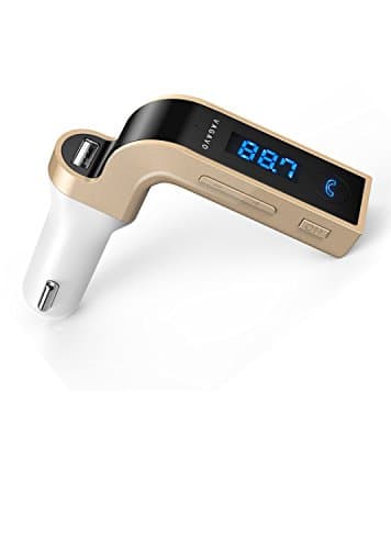 VAGAVO FM Transmitter, Wireless In-Car Bluetooth FM Transmitter Radio Adapter Car Inch Display and USB Car Charger, Bluetooth FM Transmitter