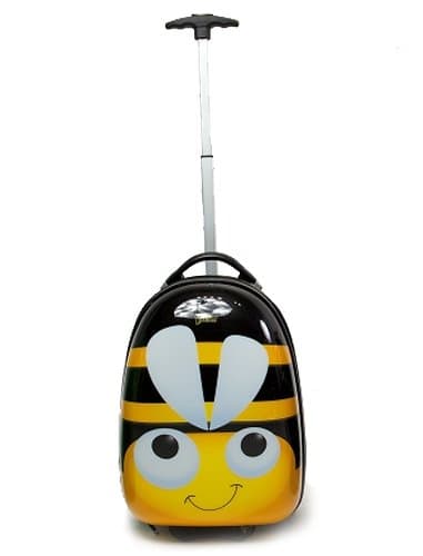 Kiddidoo Kids Hard Case Luggage Trolley, Bumble Bee