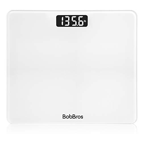 BobBros Precision Digital Body Weight Bathroom Scale Weighing Scale Smart Step-on Technology, Large Platform, 400 Pounds Weight Loss Monitor, White