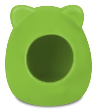 Mable Ruth Cute Hamster Hideout Nest – Tiny Critter House for Gerbils, Mice and Other Small Animals – Safe Ceramic Mini Pet Home and Bath (Green)