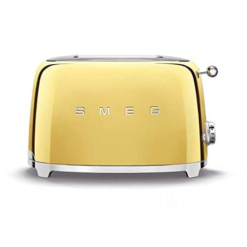Smeg TSF01GOUK 2 Slice Toaster, Extra Wide Slots, 3 Pre-Set Options, 950W, Gold