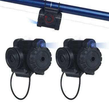 FISHNU 2pcs Sound LED Fishing Bite Alarm,Mini Size Sensitive Fish Bite Detector,Tie Tightly Fishing Rods Alarms,Copper Buzzer Built-in (Pack of 2)