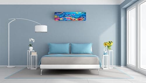 Anpro Printed Air Conditioning Dust Cover Folding Designer Ac Cover for Indoor Split Ac 1.5 ton (97 x 31 x 21 .5 cm ) Polyester (Blue Fish)