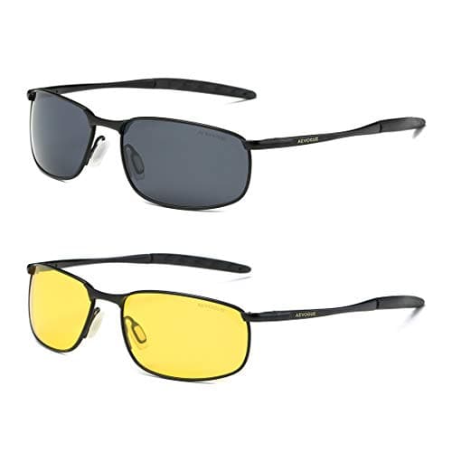 AEVOGUE Polarized Sunglasses For Men Rectangle Metal Frame Retro Sun Glasses AE0395