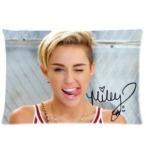 HOT Selling Funny Cute Miley Cyrus Signed Poster Pillowcase - Two Sides