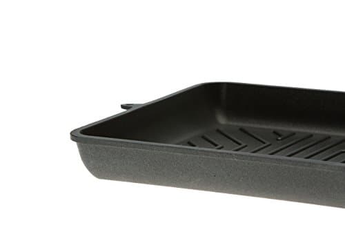 skk 24214 Titanium Induction Square Cast-Iron Grill PaN 24 x 24 x 4 CM Non-Stick with Detachable Handle