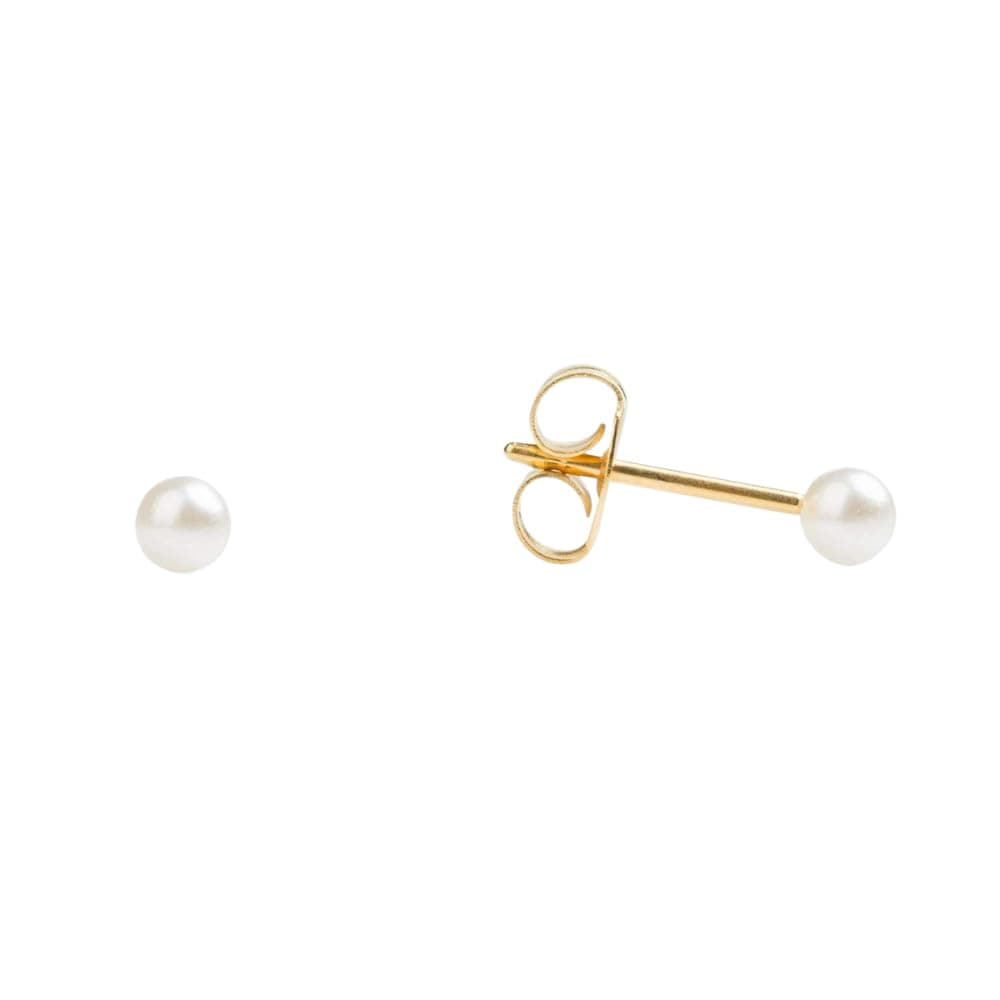STUDEX Sensitive White Pearl Stud Earrings | Hypoallergenic and Nickel Safe for Sensitive Ears | Gold Plated Posts | High Fashion Earrings for Women and Men