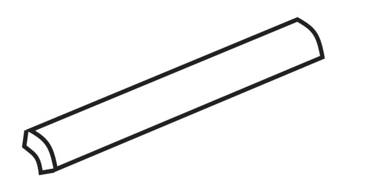 Daltile Semi Gloss White 3/4 In. x 6 In. Quarter Round Trim Glazed Ceramic Wall Tile