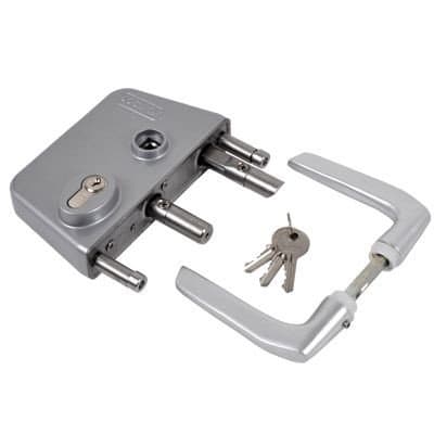 Silver Swing Gate Lock Industrial Style gate lock by LOCINOX / Locinox LAKQ U2 Industrial Lock