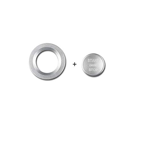 Car Engine Start Stop Buttons Ring Cover Trim fit for Land Rover Discovery Sport Evoque (Silver)