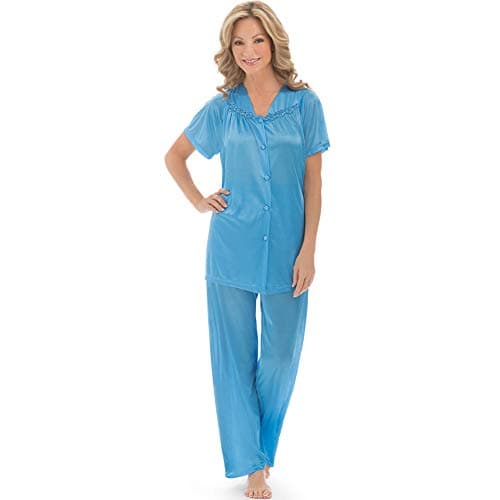 Floral Embroidery Tricot Pajama Set