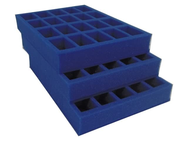 KRReplacement Tray Set for Gamesworkshop SKIRMISH plastic figure case. Carry 60 troops on 32mm bases. Ideal for 6 squads of 10 troops 50mm tall (60 figures total). Perfect for Games Workshop figures