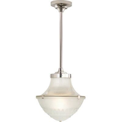 600PMNS24FS-CF Pullman 1-Light CFL Pendant, Satin Nickel Finish with Frost Holophane Glass