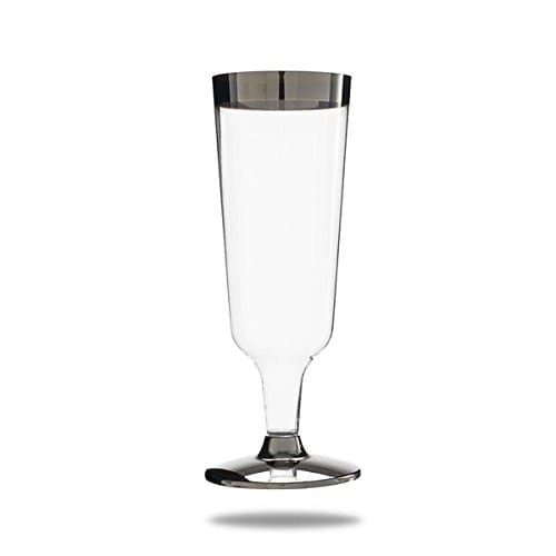 50 x Re Usable Plastic Champagne Flutes 200ml (7oz)