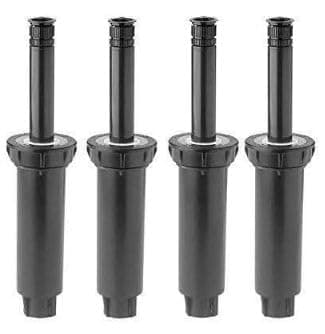 1804VAN 1800 Series Professional 4 Inch Pop Up Sprinkler Head, 4 Pack - Lawn Sprinkler with Adjustable 0-360 Degree Arc Nozzle Pattern, Up to 15 Ft Spray Distance, 1/2 in NPT Threaded Inlet