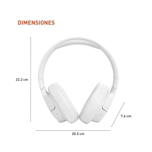 JBL Tune 770NC - Adaptive Noise Cancelling with Smart Ambient Wireless Over-Ear Headphones, Bluetooth 5.3, Up to 70H Battery Life with Speed Charge, Lightweight, Comfortable & Foldable Design (White)