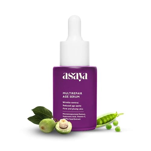 Asaya 0.2% Retinol Face Serum | Beginner-Friendly Anti-Aging Night Serum | Reduces Wrinkles, Fine Lines & Dark Spots | With Peptide, Vitamin C & Hyaluronic Acid | Boosts Collagen & Firms Skin | Brightens & Evens Tone | Hydrating & Non-Irritating | For Face & Neck | Oily, Dry & Sensitive Skin | Men & Women | 30ml