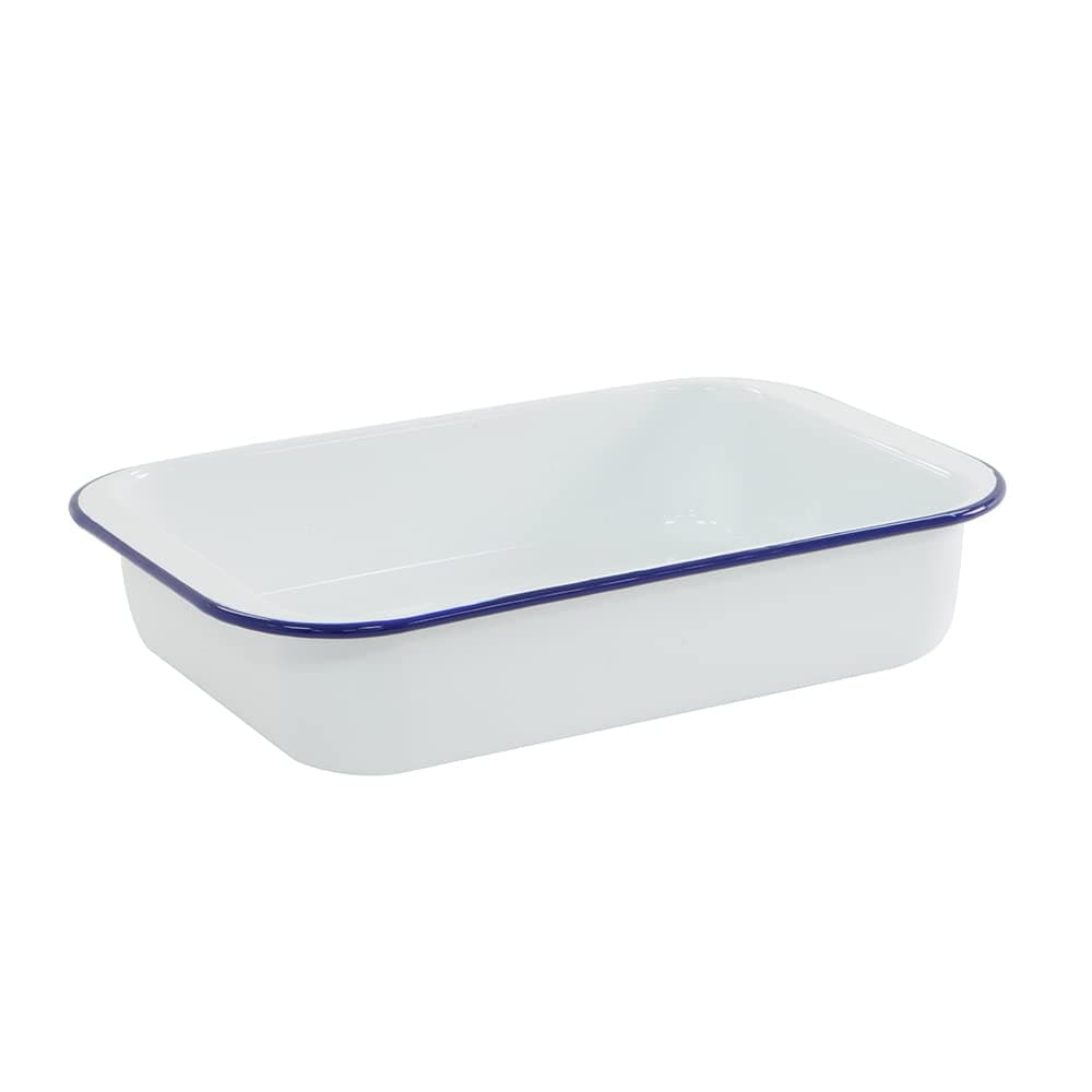 ProCook Enamel Bakeware Roasting Tin - 37cm - Strong Oven Pan with Tough Exterior Coating, Blue