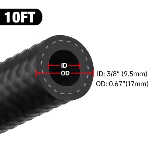 EVIL ENERGY 3/8" Fuel Hose Line Push Lock NBR Rubber SAE 30R7 10FT 300PSI