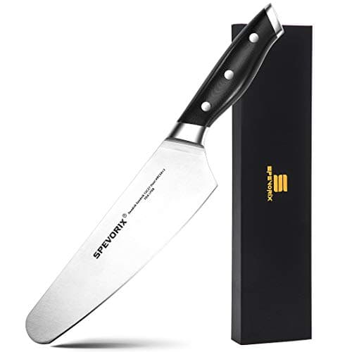 Quality Utility Knives Kitchen Chef Knife with Round Tip 8 Inches Long Blade High Carbon Stainless Steel Ultra Sharp Chopping Slicing Dicing Best for Home Professional Beginners Cook